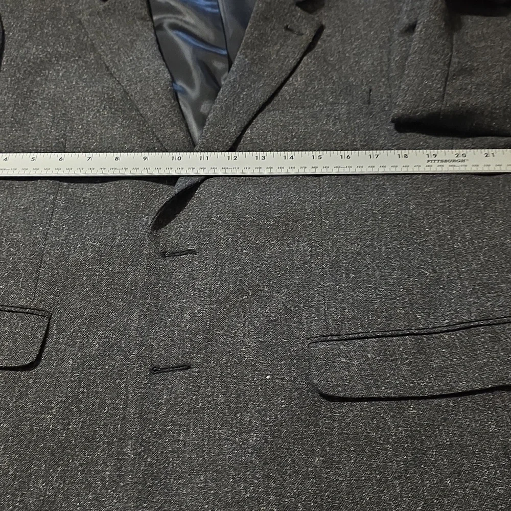 Andrew Fizza Black Tweed Coat 44R